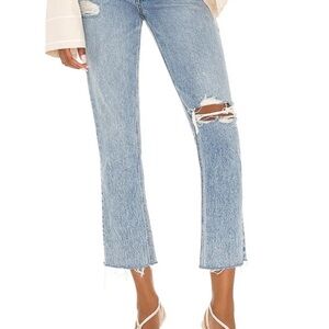 GRLFRND Light Blue Distressed Ankle Jeans